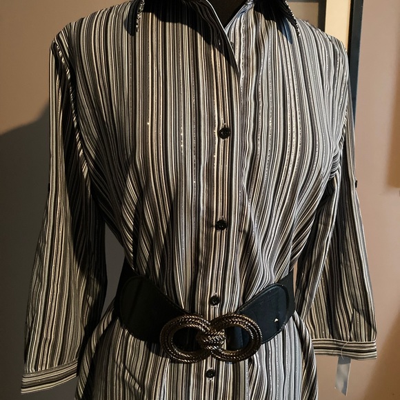 Lilly Collection 3/4 Sleeve Button Down Dress Size Large - Picture 4 of 6